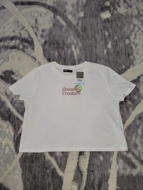Brand New White 'Ocean Creature' Graphic Tee Size L